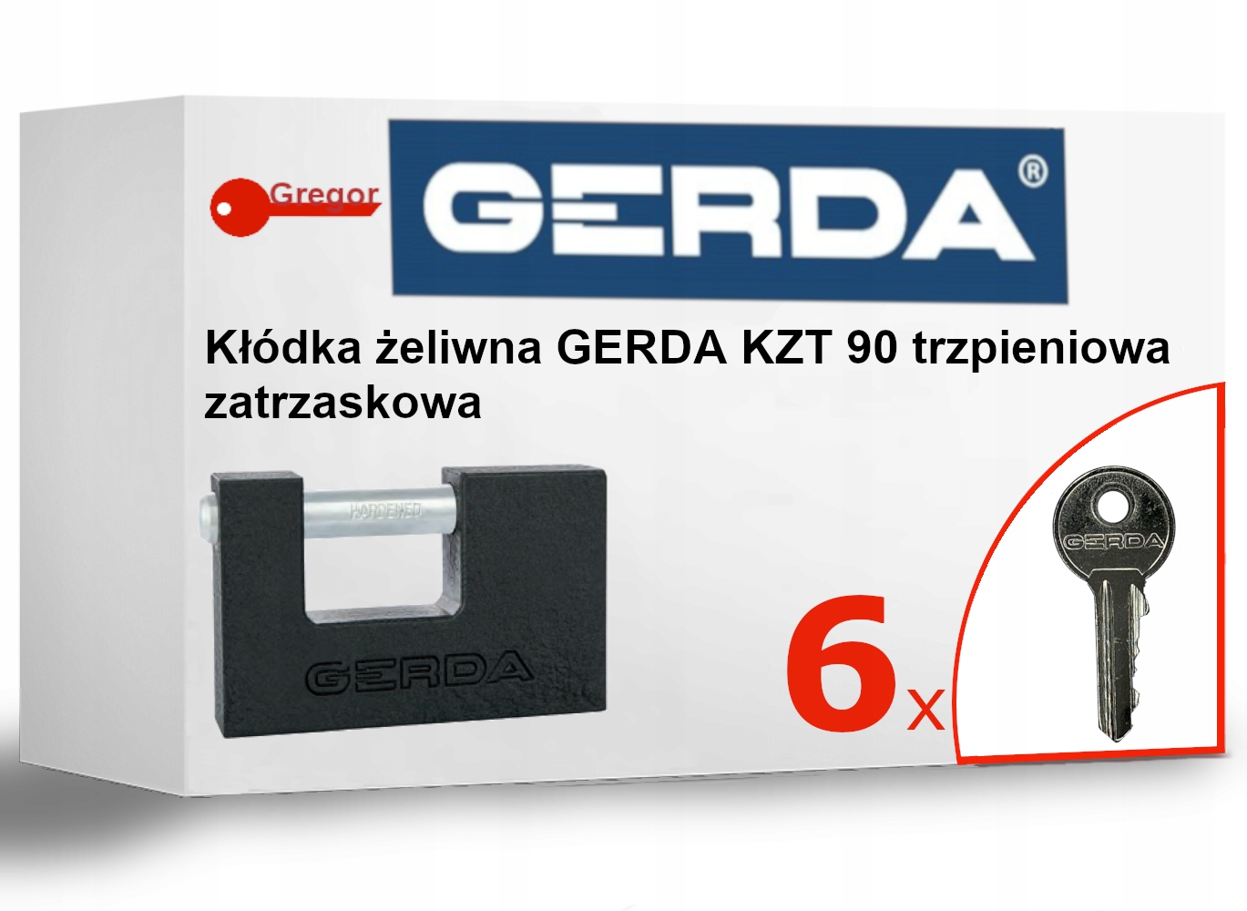 Visiaci zámok s kľúčom Gerda